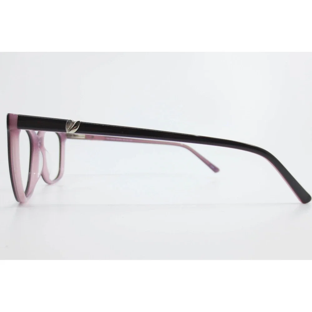 Chelsea Morgan CM 4008 BK/PK Black Pink Eyeglasses Frames 53-15-140 Leaf Detail
